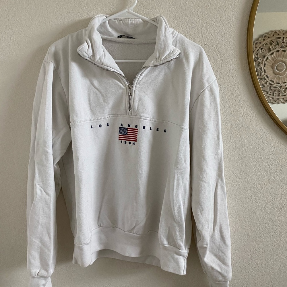 White Brandy Melville quarter zip